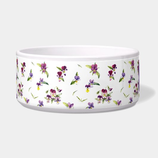 Personalized Violet Purple Floral Voerbakje (Links)