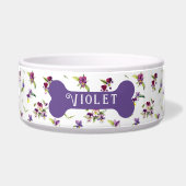 Personalized Violet Purple Floral Voerbakje (Voorkant)