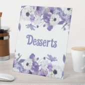 Personalized Violet Purple Flowers Wedding Reclamebord Met Voetstuk (Insitu)