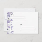 Personalized Violet Purple Flowers Wedding RSVP Kaartje (Achterkant)