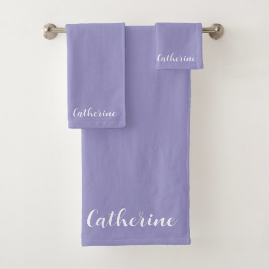 Personalized Violet Towels Set with Name  Bad Handdoek (Insitu)