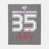 Personalized Volleyball Player School Colors Fleece Deken (Voorkant)