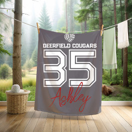 Personalized Volleyball Player School Colors Fleece Deken