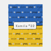 Personalized Volleyball Senior blue and yellow  Fleece Deken (Voorkant)