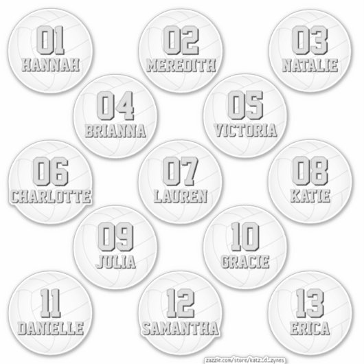 personalized volleyball stickers for 13 girls boys (Voorkant)