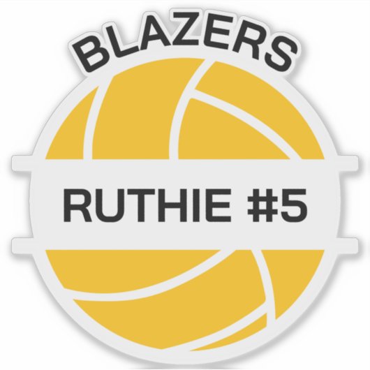 Personalized Volleyball Team Gifts Volleyball Sticker (Voorkant)