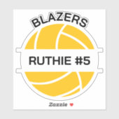 Personalized Volleyball Team Gifts Volleyball Sticker (Vel)