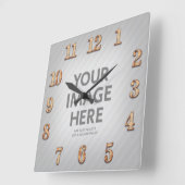 Personalized Wall Clocks Square Photo Wood Numbers Vierkante Klok (Hoek)