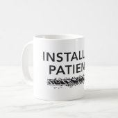 personalized water bottle, installing patience koffiemok (Voorkant links)