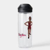 Personalized Water Bottle Ruby Ruffle #1 Waterfles (Achterkant)