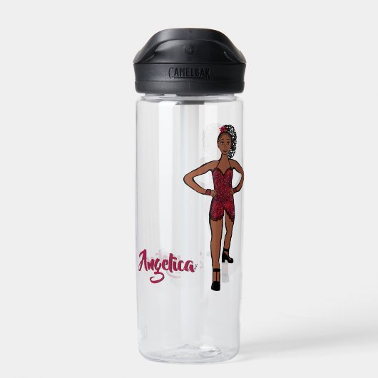 Personalized Water Bottle Ruby Ruffle #1 Waterfles (Achterkant)