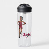 Personalized Water Bottle Ruby Ruffle #1 Waterfles (Voorkant)