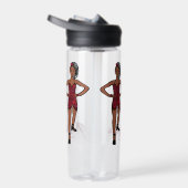 Personalized Water Bottle Ruby Ruffle #1 Waterfles (Rechts)