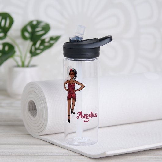 Personalized Water Bottle Ruby Ruffle #1 Waterfles (Yoga (Gedraaid)  )