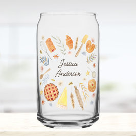 Personalized Watercolor Baking Pastry Chef Blikvorm Glas