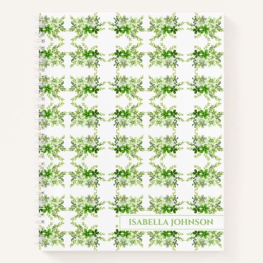 Personalized Watercolor Botanical Notebook Notitieboek (Voorkant)