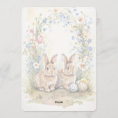 Personalized Watercolor Bunny Pastel Floral Easter Feestdagenkaart (Achterkant)