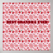 Personalized Watercolor Cherry Floral Pattern,  Poster (Voorkant)