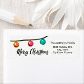 Personalized, Watercolor Christmas ball Ornaments Etiket (Insitu)