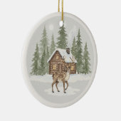 Personalized Watercolor Christmas Keramisch Ornament (Rechts)
