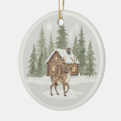 Personalized Watercolor Christmas Keramisch Ornament (Links)