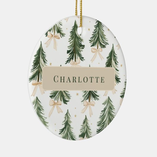 Personalized Watercolor Christmas Tree Ornament (Rechts)