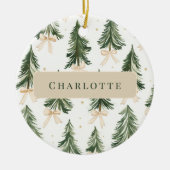 Personalized Watercolor Christmas Tree Ornament (Voorkant)