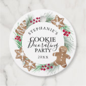Personalized Watercolor Cookie Exchange Bedankjes Labels (Voorkant)