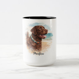 Personalized Watercolor Dog Portrait Mug | Custom  Tweekleurige Koffiemok