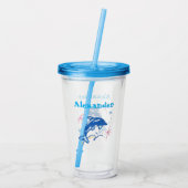 Personalized Watercolor Dolphin Acrylic Cup Acryl Drinkbeker (Achterkant)