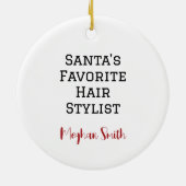 Personalized Watercolor Elves Getting Hair Done Keramisch Ornament (Achterkant)