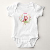 Personalized Watercolor Fairy Baby Girl Bodysuit (Voorkant)