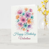 Personalized Watercolor Floral Birthday Card Kaart (Gele Bloem)
