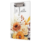 Personalized Watercolor floral Klembord (Links)