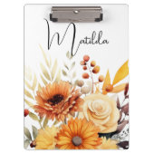 Personalized Watercolor floral  Klembord (Voorkant)