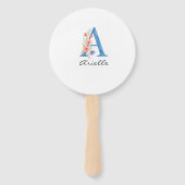 Personalized Watercolor Floral Letter A monogram Handwaaier (Achterkant)