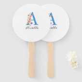 Personalized Watercolor Floral Letter A monogram Handwaaier (Voorkant en achterkant)