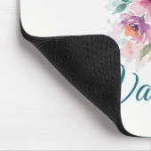 Personalized Watercolor Floral Name Mousepad Muismat (Hoek)