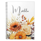 Personalized Watercolor floral  Notitieboek (Voorkant)
