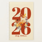 Personalized watercolor floral  planner (Voorkant)