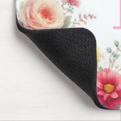 Personalized Watercolor Flowers Template Monogram Muismat (Hoek)