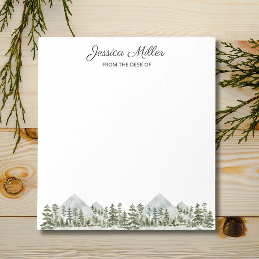 Personalized Watercolor Forest From The Desk of Notitieblok