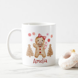 Personalized Watercolor Gingerbread Cookie Koffiemok