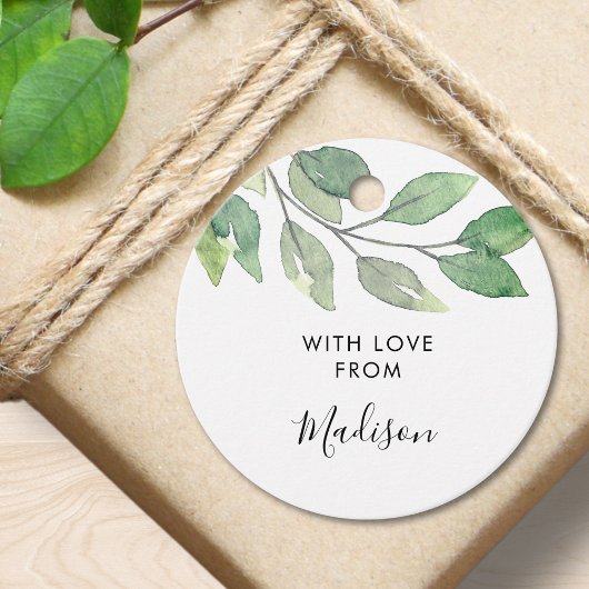 Personalized Watercolor Greenery Bedankjes Labels