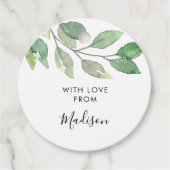 Personalized Watercolor Greenery Bedankjes Labels (Voorkant)