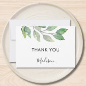 Personalized Watercolor Greenery  Bedankkaart
