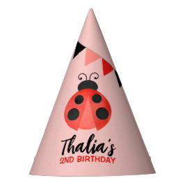 Personalized Watercolor Ladybugs Paper Party Hats Feesthoedjes