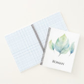 Personalized Watercolor Leaf Spiral Notebook Notitieboek (Binnen)