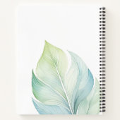 Personalized Watercolor Leaf Spiral Notebook Notitieboek (Achterkant)
