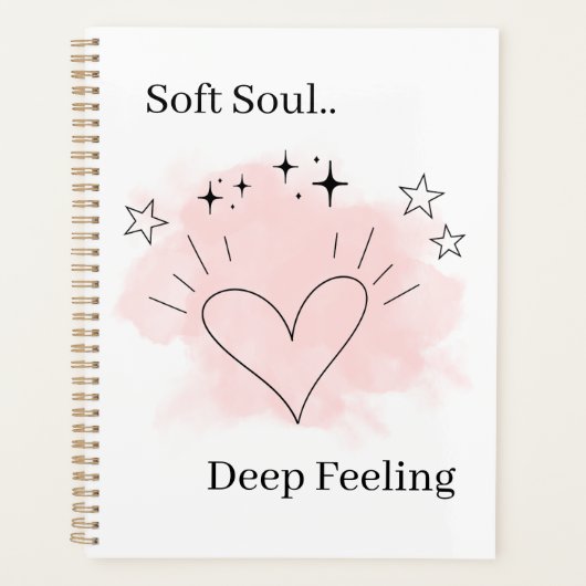 Personalized Watercolor Line Art Planner Notebook (Voorkant)